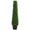 Northlight 4&#x27; Pre-Lit Artificial Boxwood Cone Topiary Tree with Pot, Clear Lights